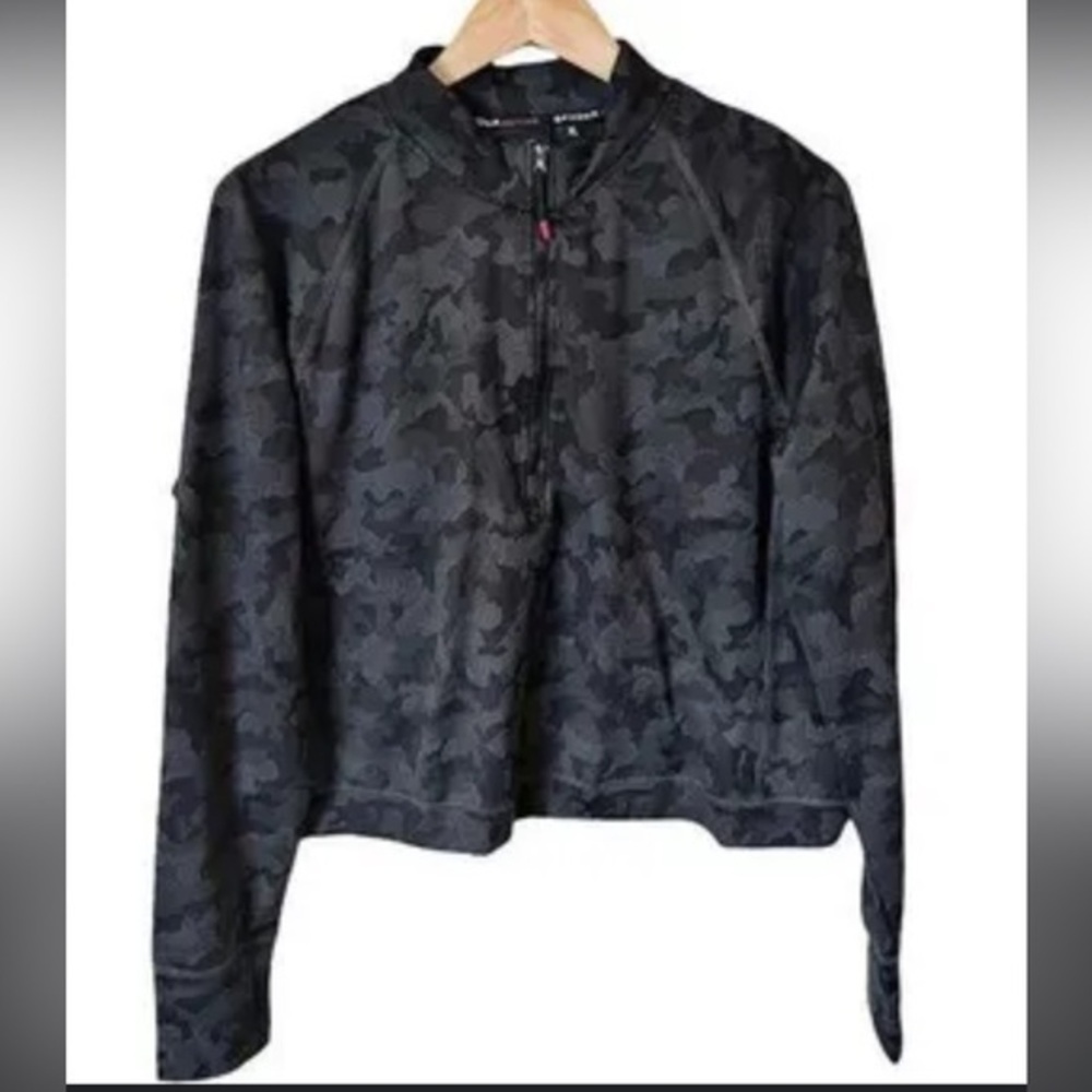 Spyder Jacket Cropped Top Camouflage Half Zip Long Sleeves med